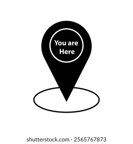 you are here icon Vector flat thin line illustration