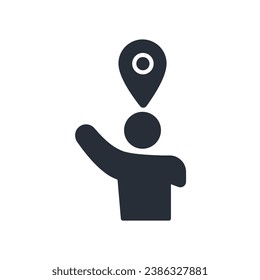 you are here icon. vector.Editable stroke.linear style sign for use web design,logo.Symbol illustration.