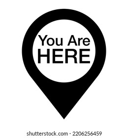 You Are Here Location logo. Marker location you are here Vector illustration. 