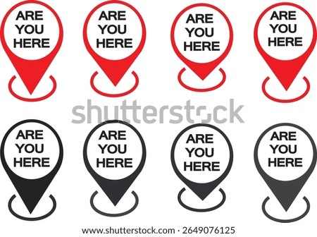 You Are Here Location logo. position symbol, Flat color sign, Pin icons for map vector,vector flat trendy style illustration,
