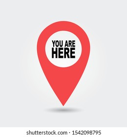 You Here Location Pointer Pin Stock Vector (Royalty Free) 1390808837