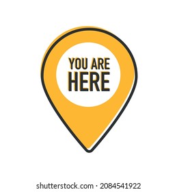 You Are Here Location Pointer Pin. Vector illustration