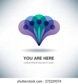 You Are Here Location Pointer Sign Design on a White Background