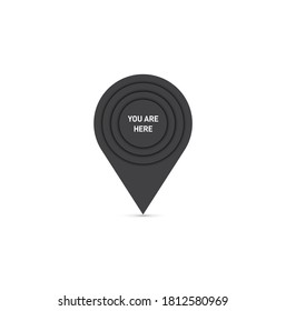 You are here map indicator. Pin icon design. Vector illustration