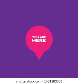 you are here - map pin. You are Here Pointer Icon