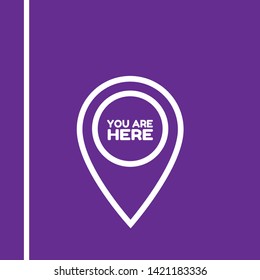 you are here - map pin. You are Here Pointer Icon