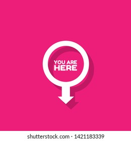 you are here - map pin. You are Here Pointer Icon