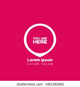 you are here - map pin. You are Here Pointer Icon