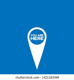 you are here - map pin. You are Here Pointer Icon
