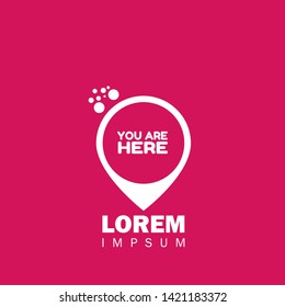 you are here - map pin. You are Here Pointer Icon