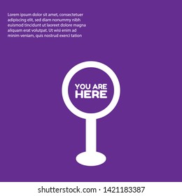 you are here - map pin. You are Here Pointer Icon