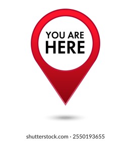 You are here map pointer icon red color