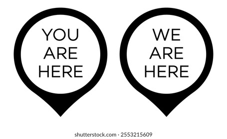 You are here map pointer icon black color