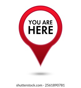 You are here map pointer icon red color