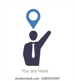 You are Here and pin icon concept