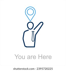 You are Here and pin icon concept