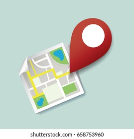 you are here, pin location icon and map vector, the concept of travel 