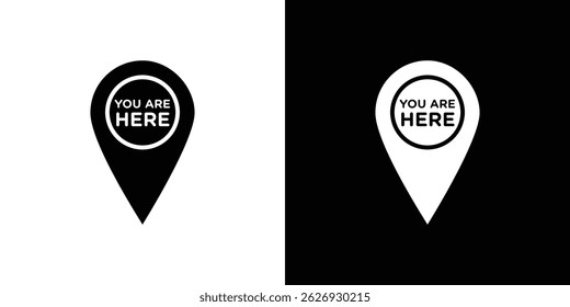 You are Here Pointer icon concept, vector illustration
