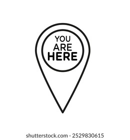 You are Here Pointer Icon flat line symbol set.