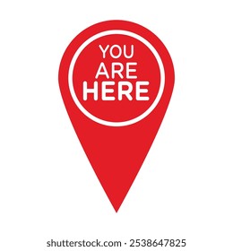You are Here Pointer Icon flat line symbol set.