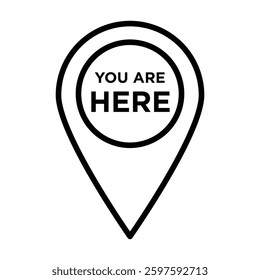 You are Here Pointer Icon Flat illustration sign