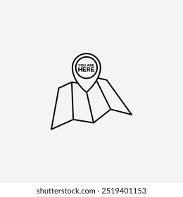 You are here pointer icon isolated on white background