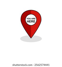 You are here pointer icon on white background.