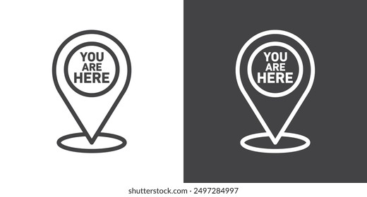 You are Here Pointer Icon vector logo set collection for web app ui
