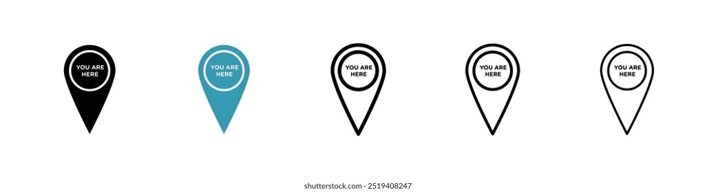 You are here pointer icon vector icon set. EPS 10