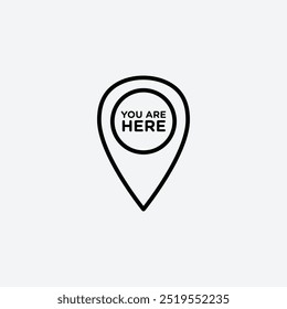 You are here pointerline vector icon. EPS 10