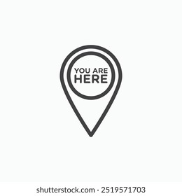 You are here pointerlinesimple icon in line style.