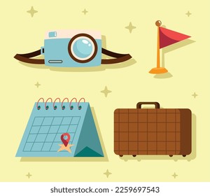 you are here set four icons
