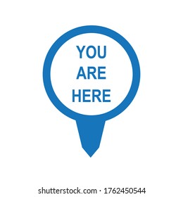 You are here sign icon design isolated on white background