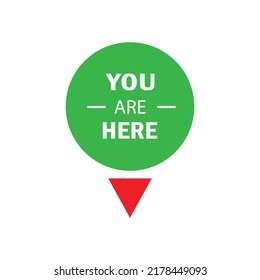 You are here sign icon design isolated on white background