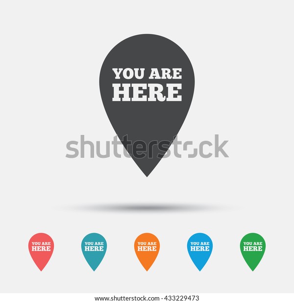 You Here Sign Icon Info Map Stock Vector (Royalty Free) 433229473