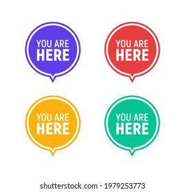 You are here sign icon mark. Destination or location point concept. Pin position marker design