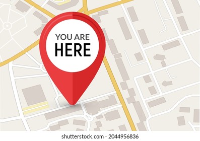 You are here sign icon mark. Destination or location point concept. Pin position marker design