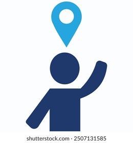 You are here sign icon mark. Destination or location point concept. Pin position marker design
