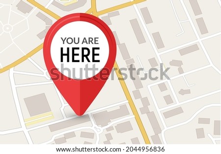 You are here sign icon mark. Destination or location point concept. Pin position marker design
