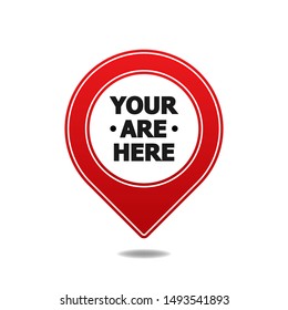 You are here sign icon. vector illustration