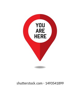 You Are Here Sign Icon. Vector Illustration