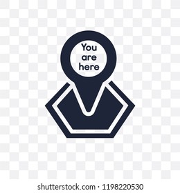 You Are Here Transparent Icon. You Are Here Symbol Design From Maps And Locations Collection. Simple Element Vector Illustration On Transparent Background.