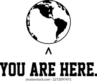 You are Here World Icon Logo Idea (Editable file) - Vector Illustration