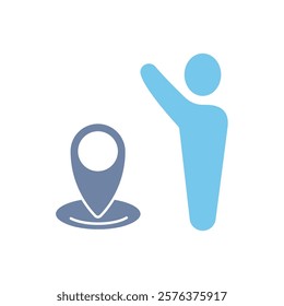 you are hereconcept line icon. Simple element illustration. 
you are here concept outline symbol design.