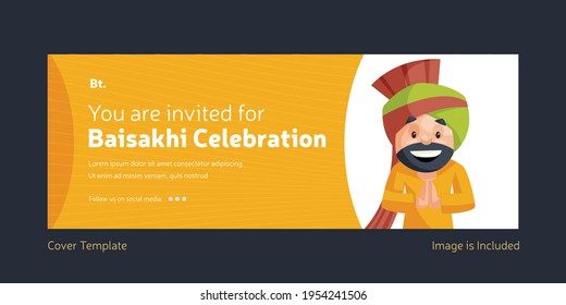 You are invited for baisakhi celebration cover design. Vector graphic illustration.