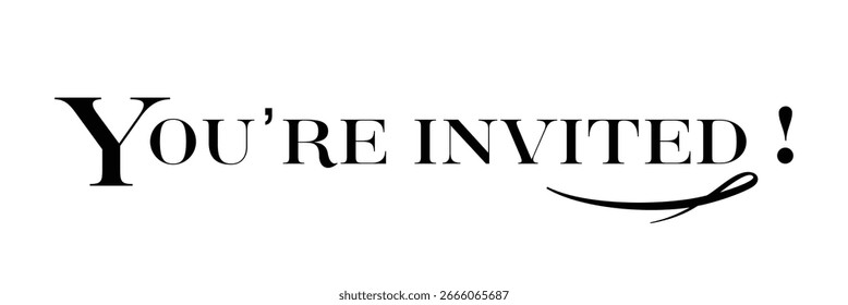 você está convidado. design de texto caligráfico. banner do convite. Ilustração vetorial . em eps 10.