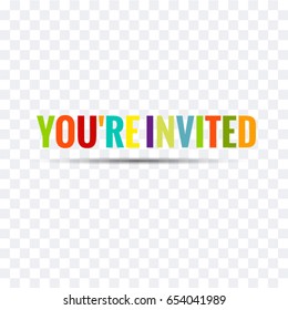 You are invited card vector background