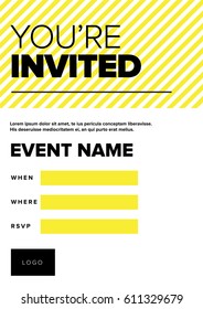 You are Invited Design. Minimal modern clean and beautiful colourful graphic design. Invitation design. vector illustration. eps 10