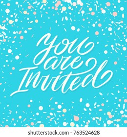 You are invited. Invitation card.