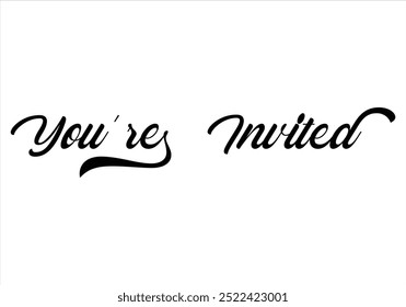 You are invited logo and headline. Isolated vector typeset